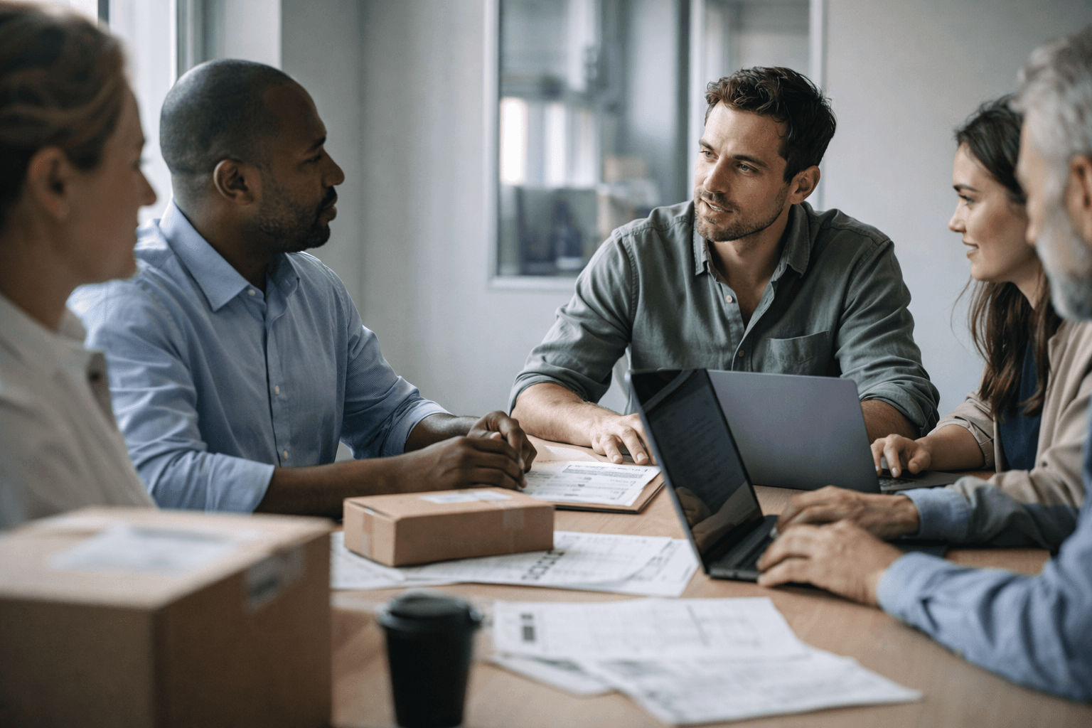 Réunion d’équipe logistique
